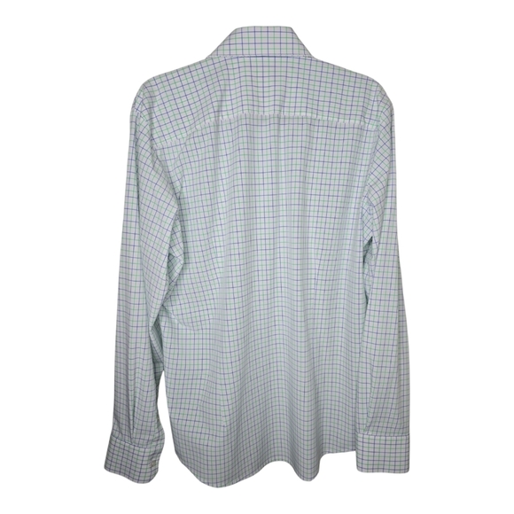Mizzen + Main Leeward Hopkins Check Standard Fit Dress Shirt Size Large L-9022 - Picture 5 of 14
